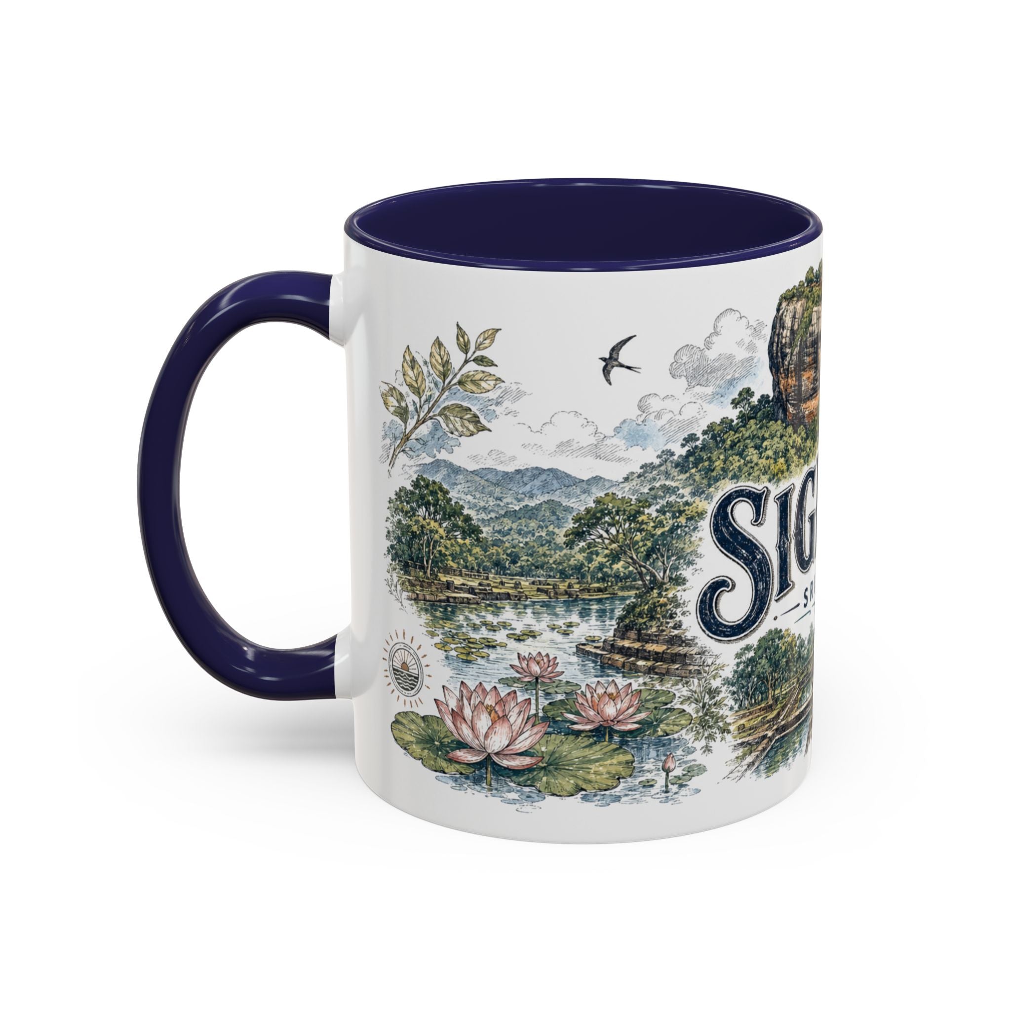 Sigiriya Mug, Sri Lanka Travel Souvenir, Bucket List Gift, Accent Ceramic Coffee Mug 11oz 15oz