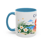 Cancer Zodiac Coffee Mug | Crab and Coastal Design | Astrology Birthday Gift | 11 oz 15 oz Ceramic Accent Mug