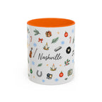 Nashville Christmas Mug | Watercolor City Souvenir, Acoustic Guitar, Harmonica (11oz 15oz)