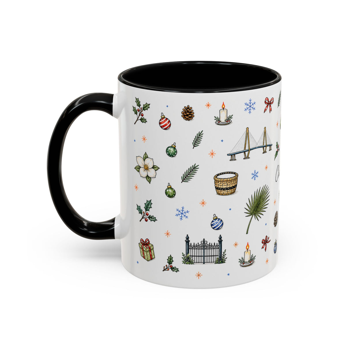 Charleston Christmas Mug | Watercolor City Souvenir, Holiday Travel Gift (11oz/15oz)