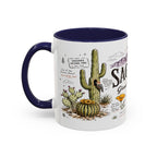 Saguaro National Park Coffee Mug | Arizona Desert Cactus Sunset Gift | Accent Color Ceramic 11oz 15oz