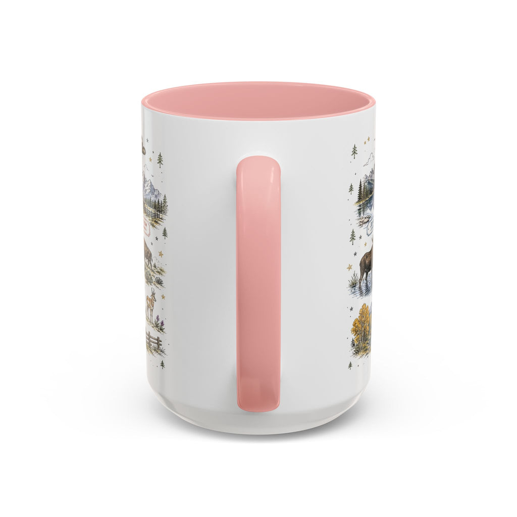 Grand Teton Coffee Mug | National Park Hiking Wyoming Gift | Accent Color Ceramic 11oz 15oz