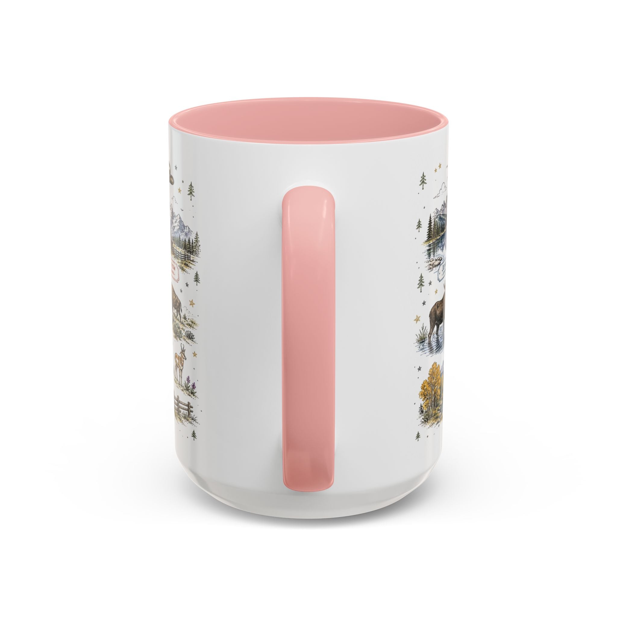 Grand Teton Coffee Mug | National Park Hiking Wyoming Gift | Accent Color Ceramic 11oz 15oz