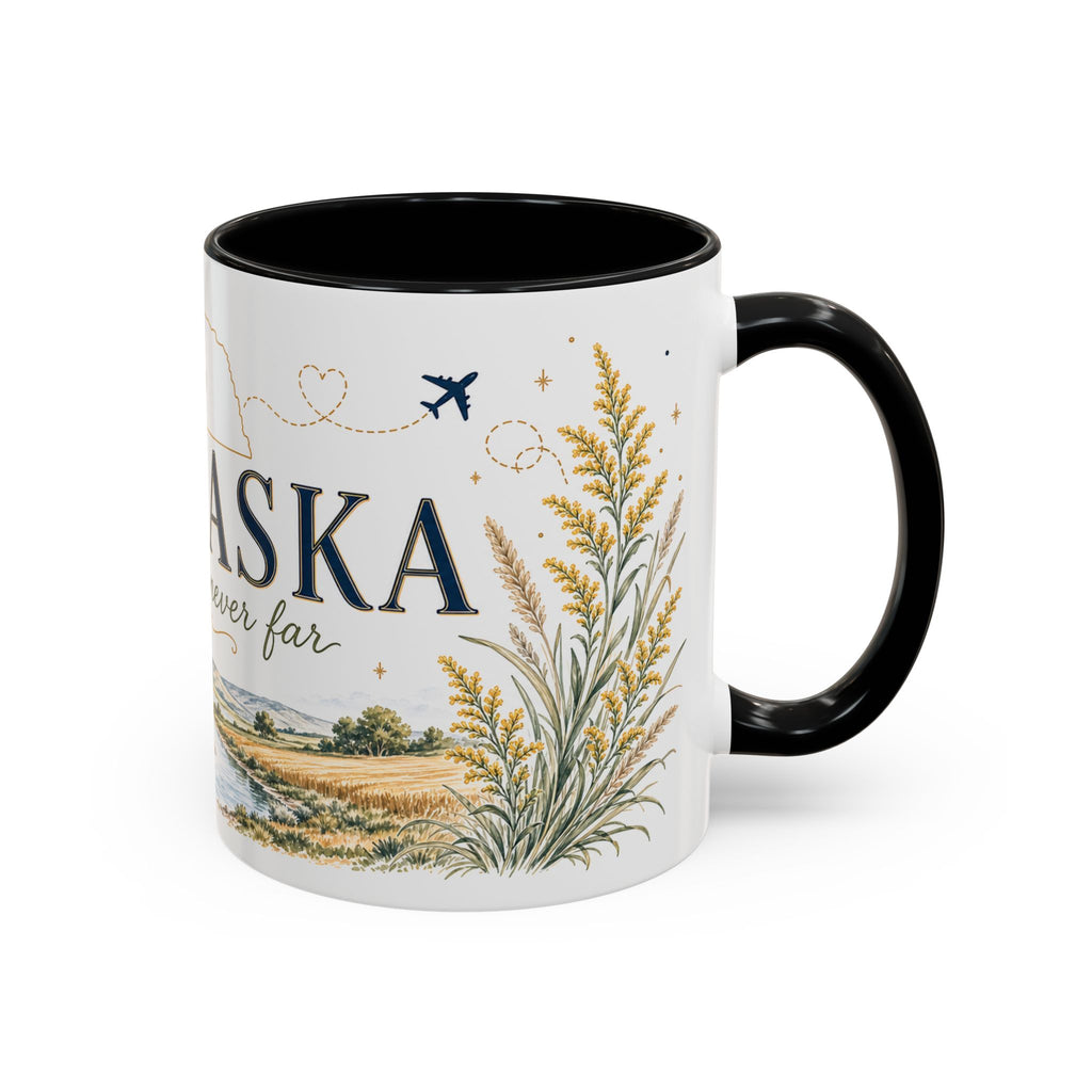 Nebraska State Mug | Moving Away, Long Distance Friendship Gift | Botanical Landscape Accent Mug
