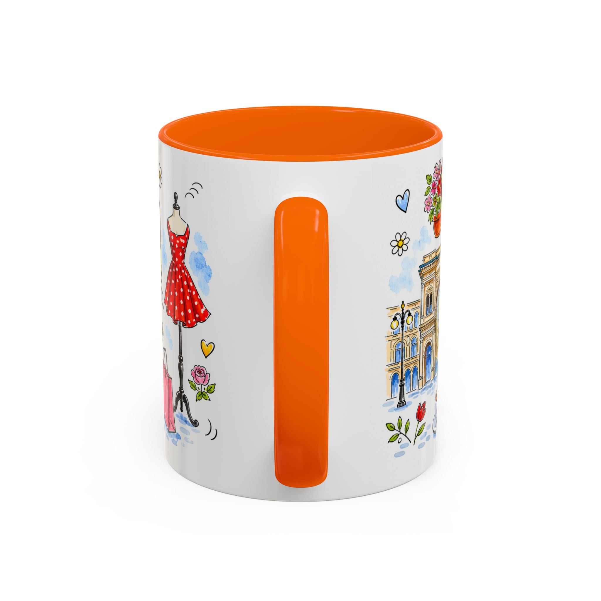 Milan Travel Mug | European City Souvenir Accent Coffee Mug | 11oz 15oz Ceramic Cup