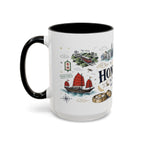Hong Kong Coffee Mug | Asia Souvenir Travel Gift | Accent Color Ceramic 11oz 15oz