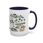Los Angeles Coffee Mug | California Souvenir City Gift | Accent Color Ceramic 11oz 15oz