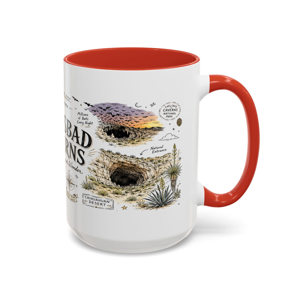 Carlsbad Caverns National Park Coffee Mug | New Mexico Cave Exploration Bat Gift | Accent Color Ceramic 11oz 15oz