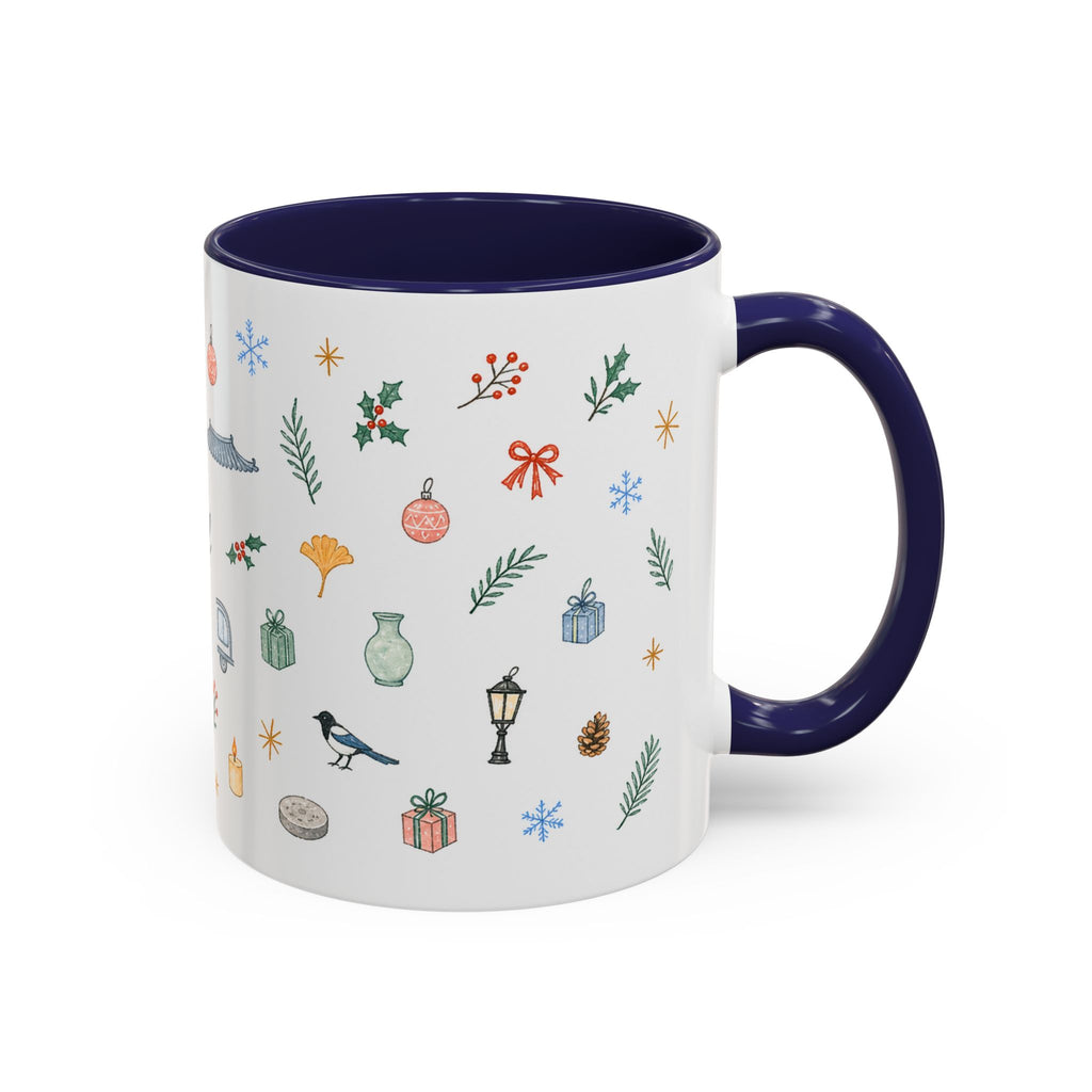 Seoul Christmas Mug | Watercolor Travel Souvenir | Holiday Gift | Accent Ceramic Coffee Cup 11oz 15oz