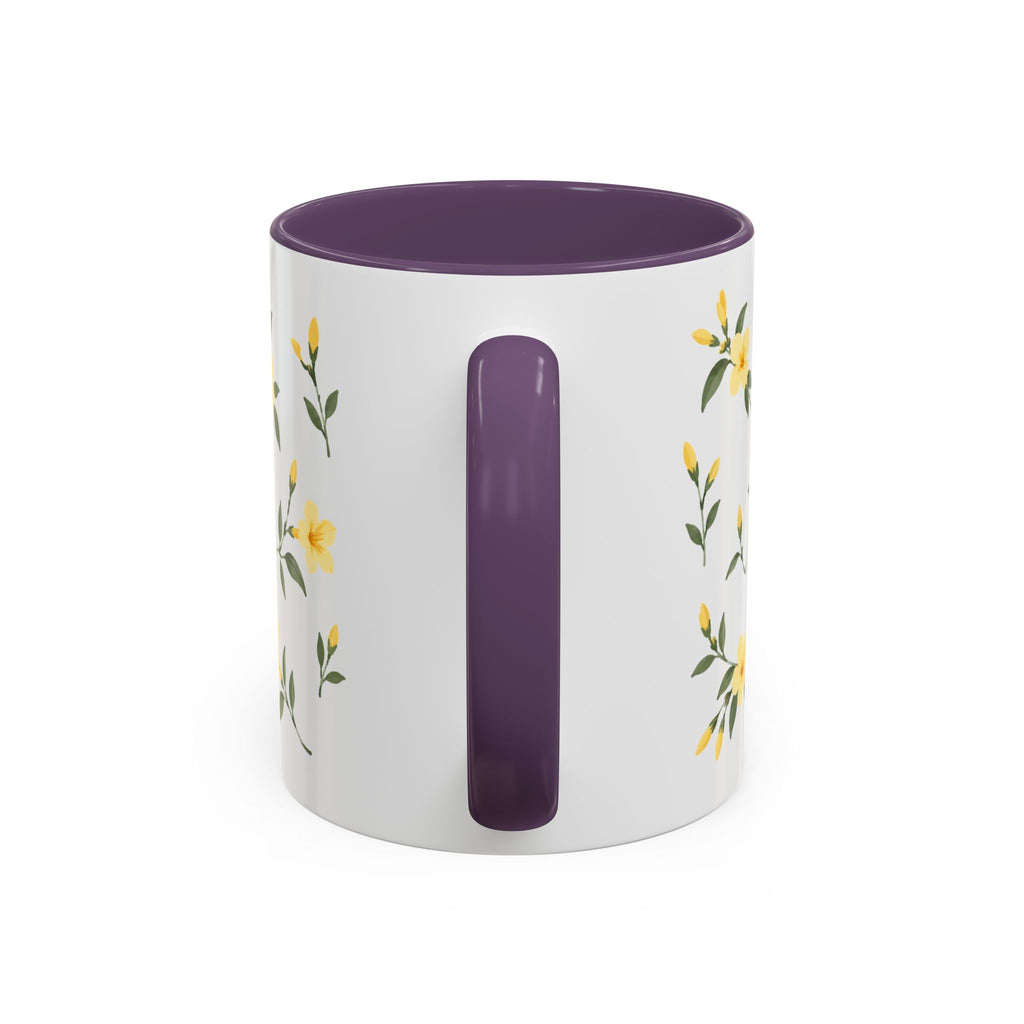 South Carolina Yellow Jessamine Mug, State Flower Floral Coffee Cup, 11oz Botanical Gift
