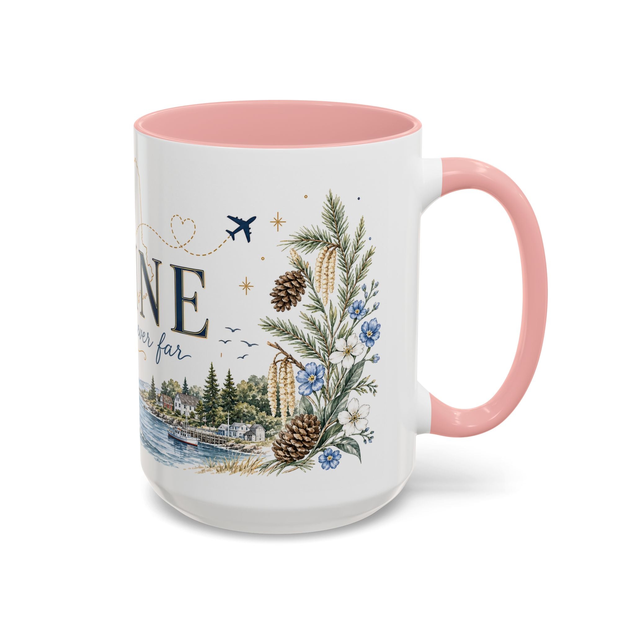 Maine State Mug | Moving Away, Long Distance Friendship Gift | 11oz 15oz Accent Mug