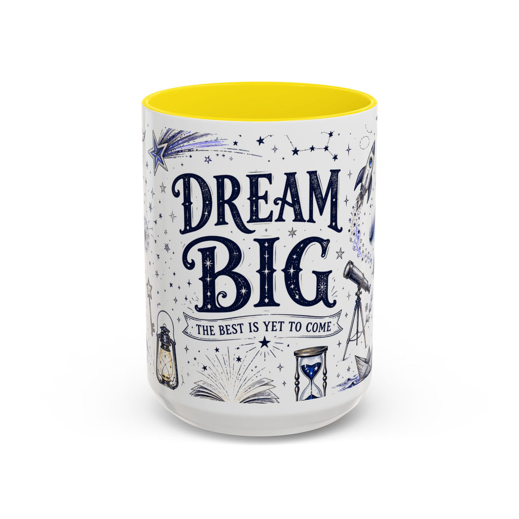 Dream Big Coffee Mug | Class of 2026 Graduation Gift | Accent Color Ceramic 11oz 15oz