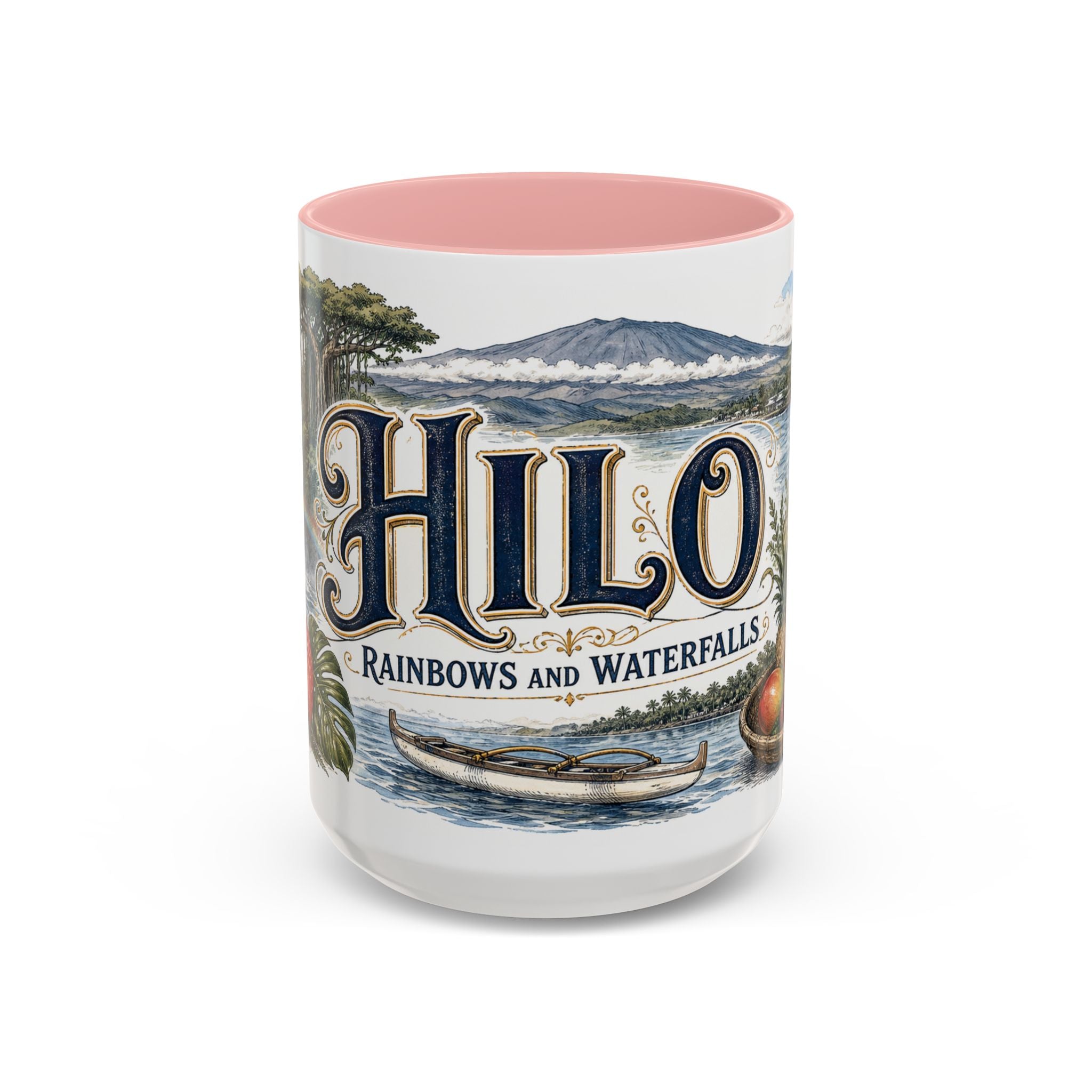 Hilo Coffee Mug | United States Travel Souvenir | Vintage Illustrated City Gift | 11 oz 15 oz Accent Mug