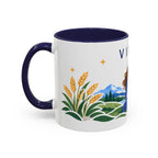 Virgo Zodiac Coffee Mug | Maiden and Wheat Design | Astrology Birthday Gift | 11 oz 15 oz Ceramic Accent Mug