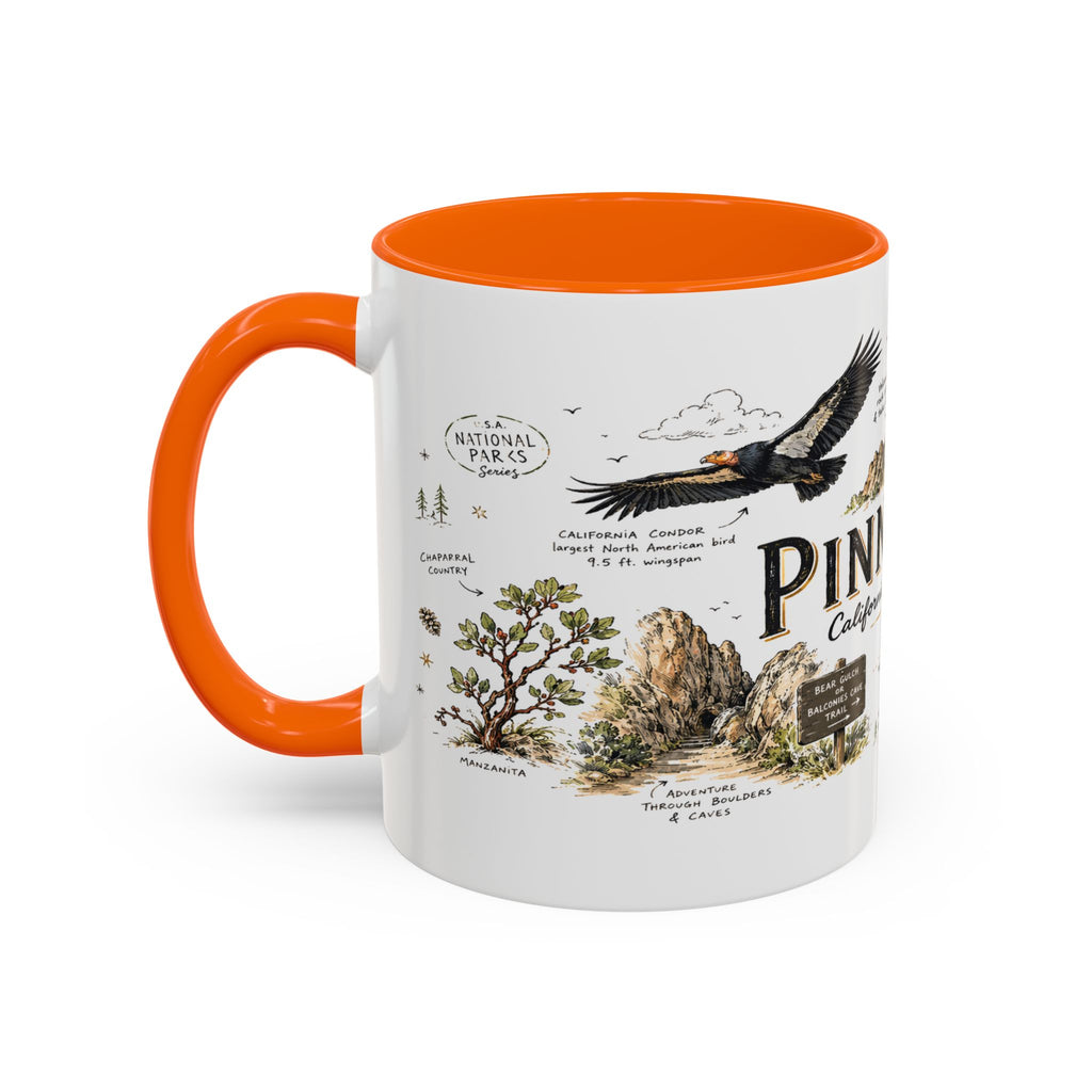 Pinnacles National Park Coffee Mug | California Rock Climbing Condor Gift | Accent Color Ceramic 11oz 15oz