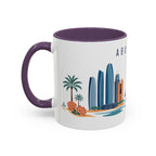 Abu Dhabi Coffee Mug | United Arab Emirates Travel Souvenir | Porcelain Decal City Gift | 11oz 15oz Accent Mug