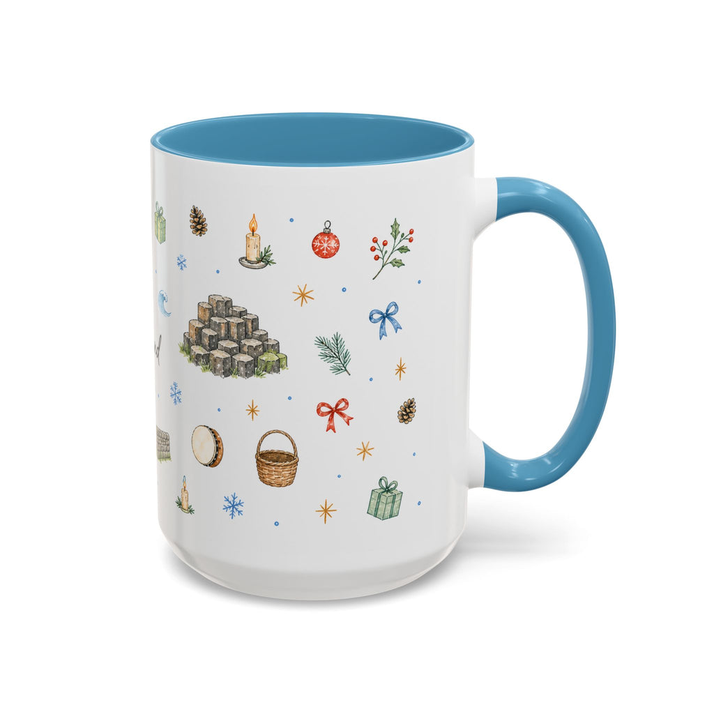 Ireland Christmas Mug | Watercolor Travel Souvenir | Holiday Gift | Accent Ceramic Coffee Cup 11oz 15oz