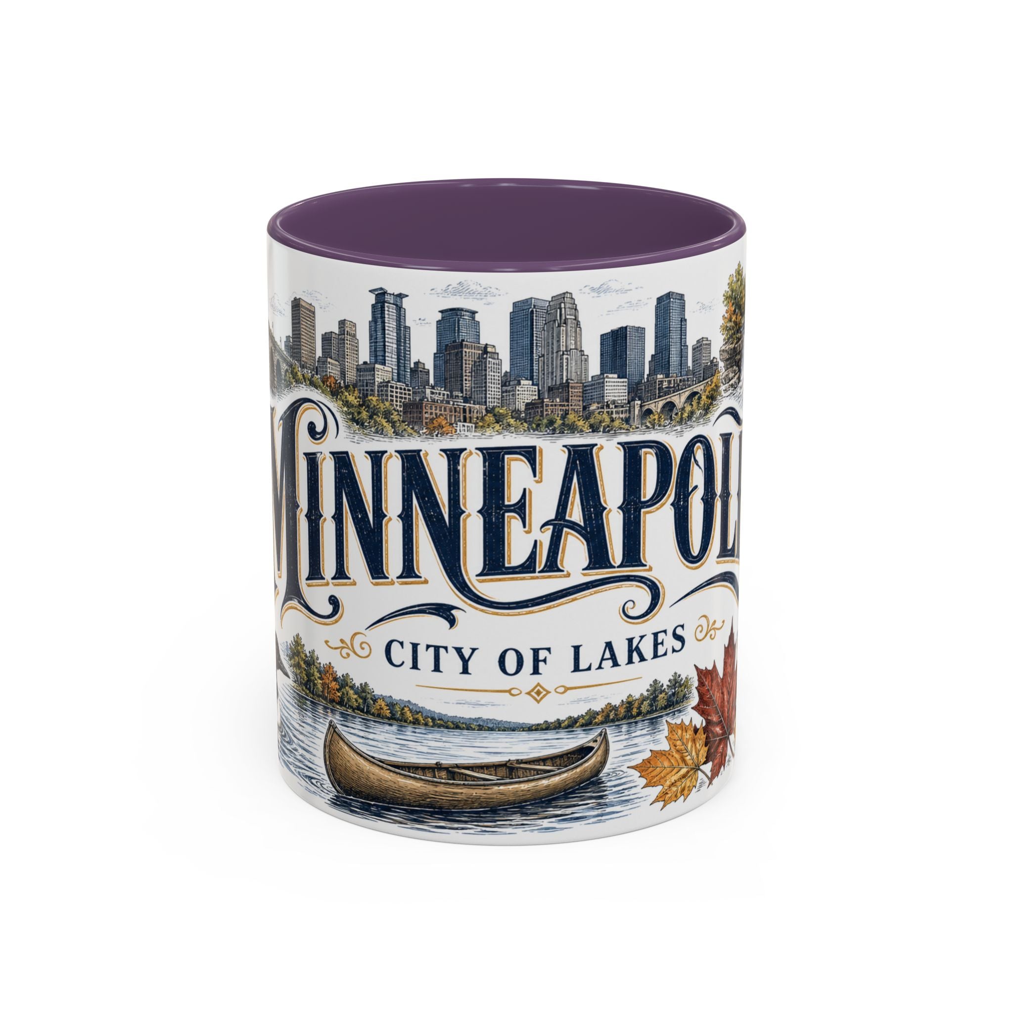 Minneapolis Coffee Mug | United States Travel Souvenir | Vintage Illustrated City Gift | 11 oz 15 oz Accent Mug