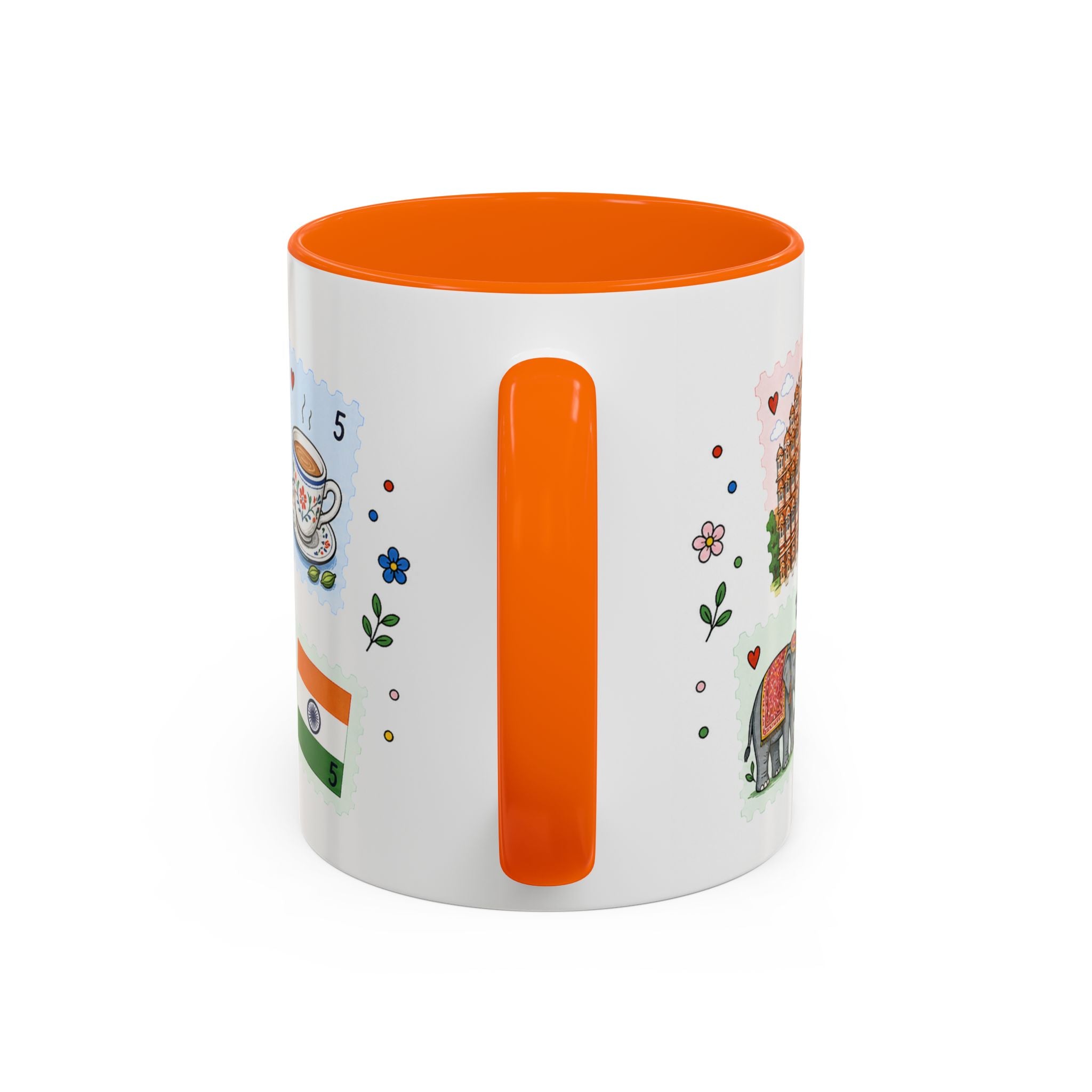 Jaipur Coffee Mug | Postage Stamp Collage Mug | Travel Souvenir Accent Cup 11oz 15oz