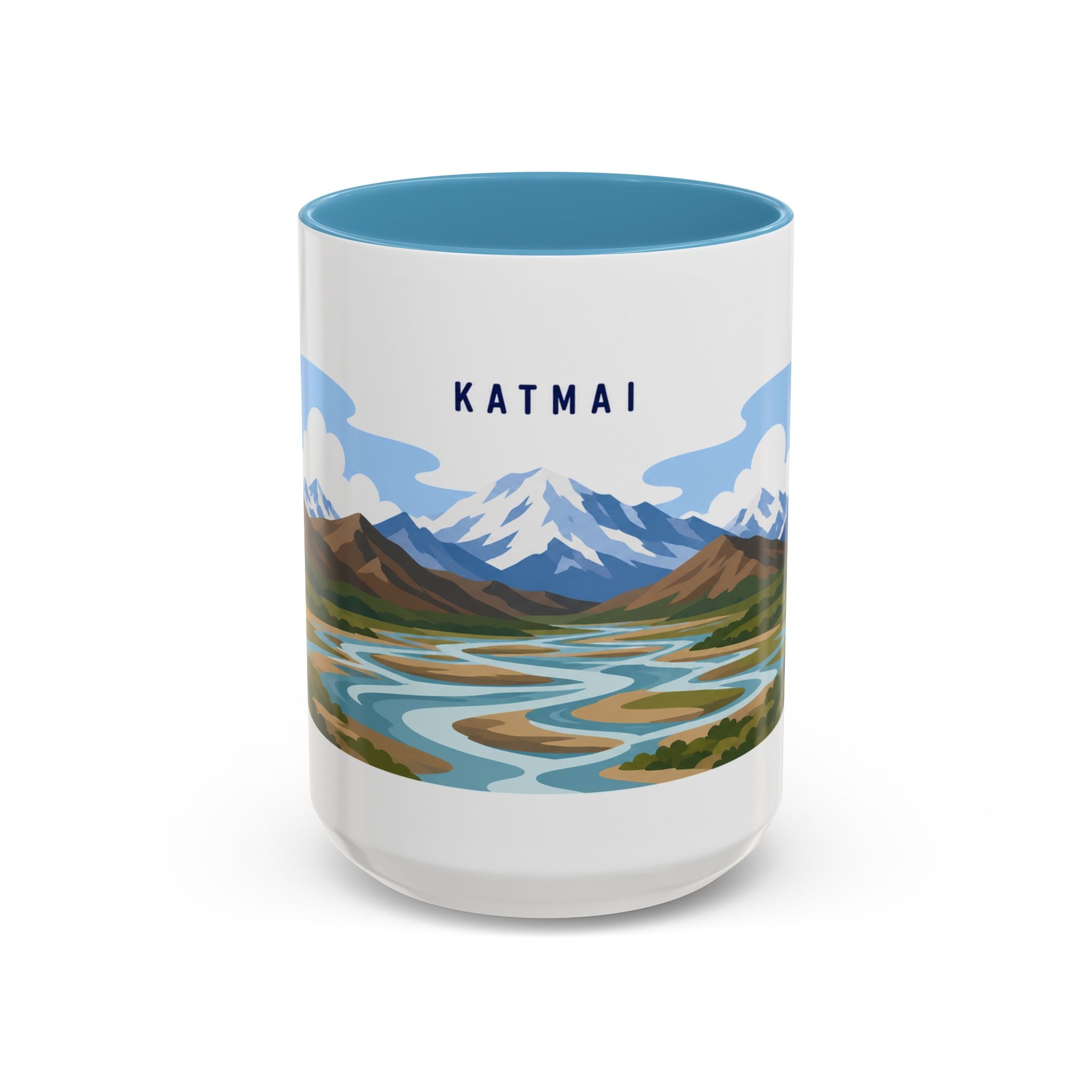 Katmai National Park Coffee Mug | Solid Color Block Park Souvenir | 11oz 15oz Accent Mug