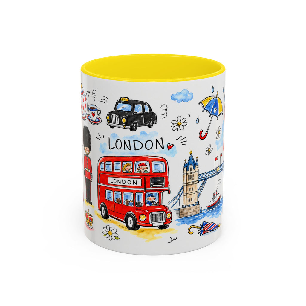 London Travel Mug | European City Souvenir Accent Coffee Mug | 11oz 15oz Ceramic Cup