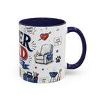 Super Dad My Hero Coffee Mug | Father's Day Gift for Dad | Accent Color Ceramic 11oz 15oz