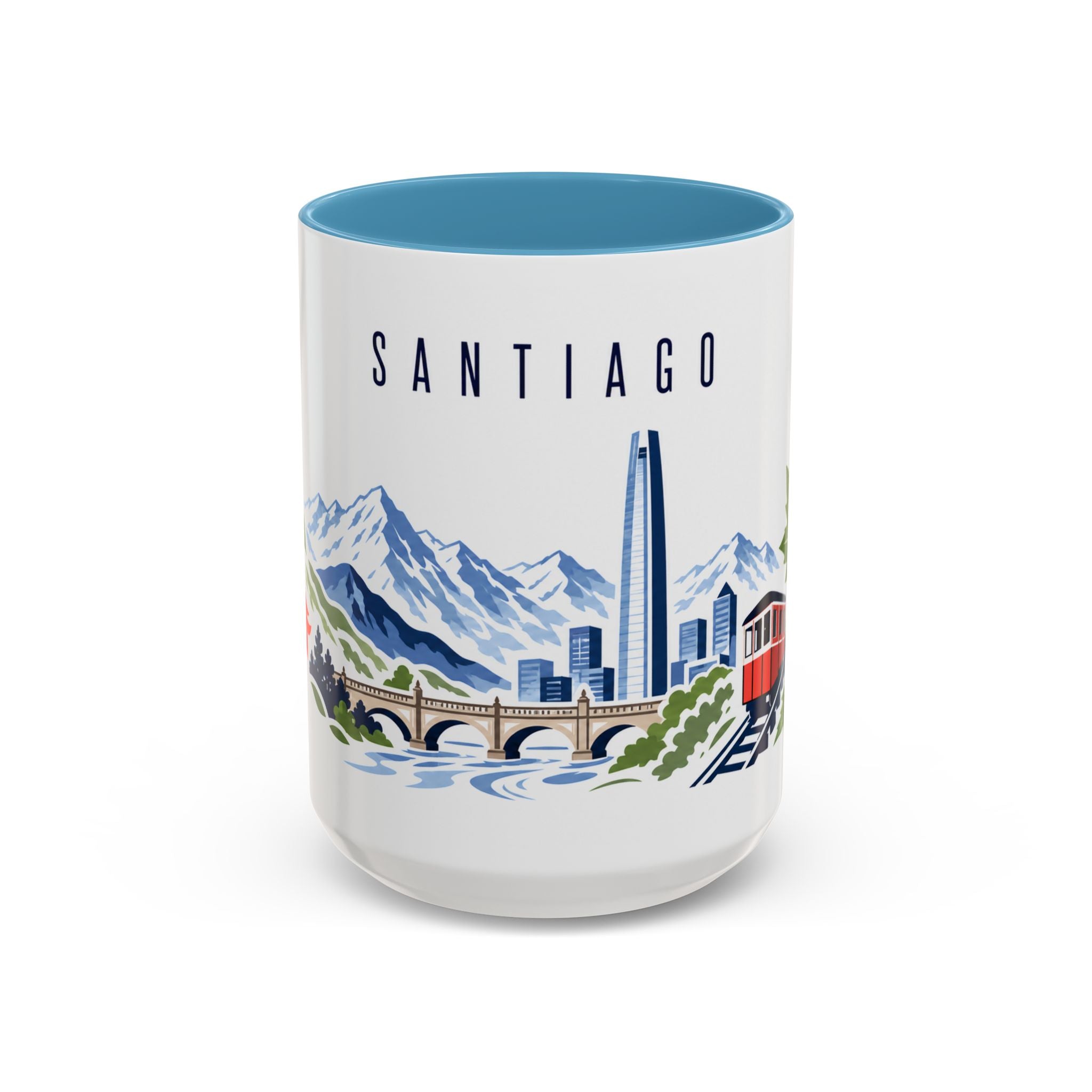 Santiago Coffee Mug | Chile Travel Souvenir | Porcelain Decal City Gift | 11oz 15oz Accent Mug