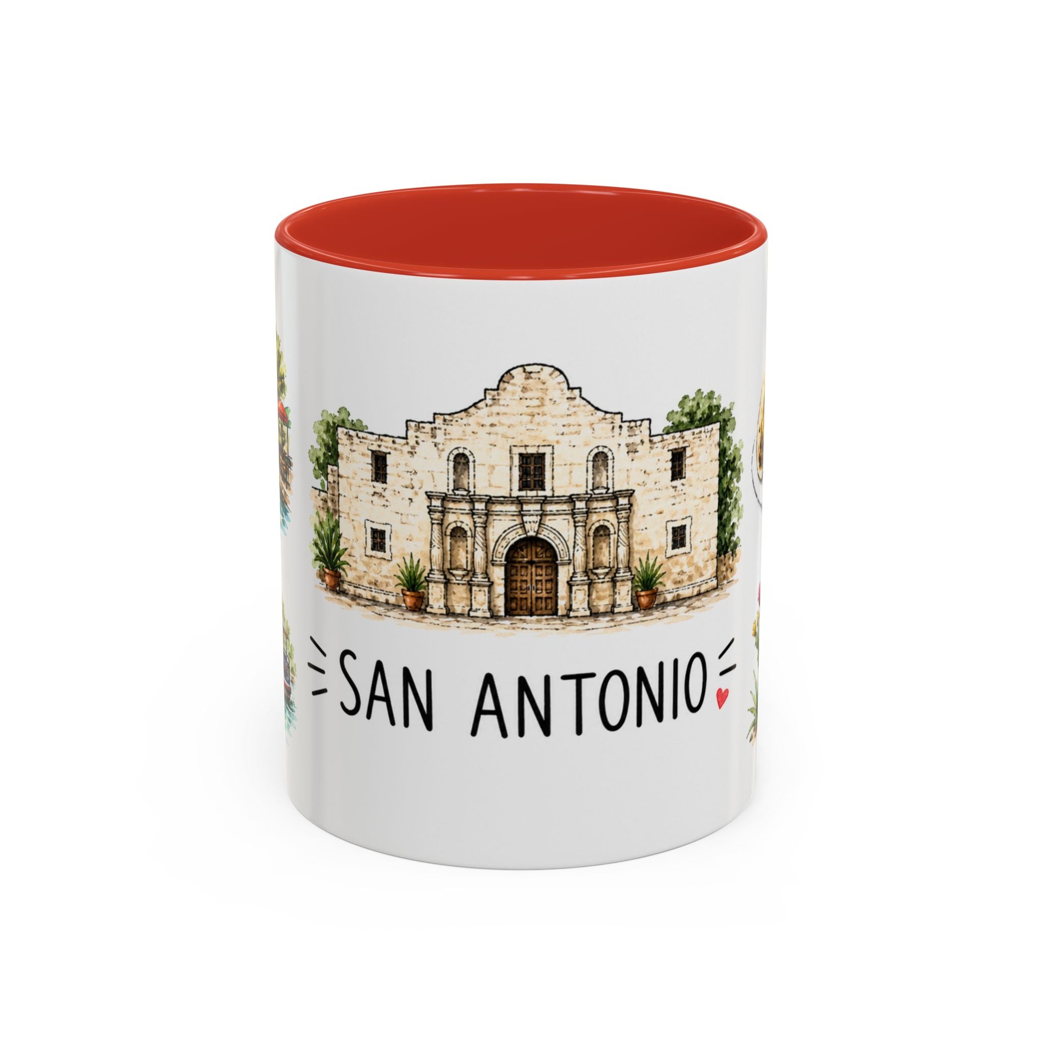 San Antonio Illustrated Travel Mug | City Souvenir Accent Coffee Mug | 11oz 15oz Ceramic Cup