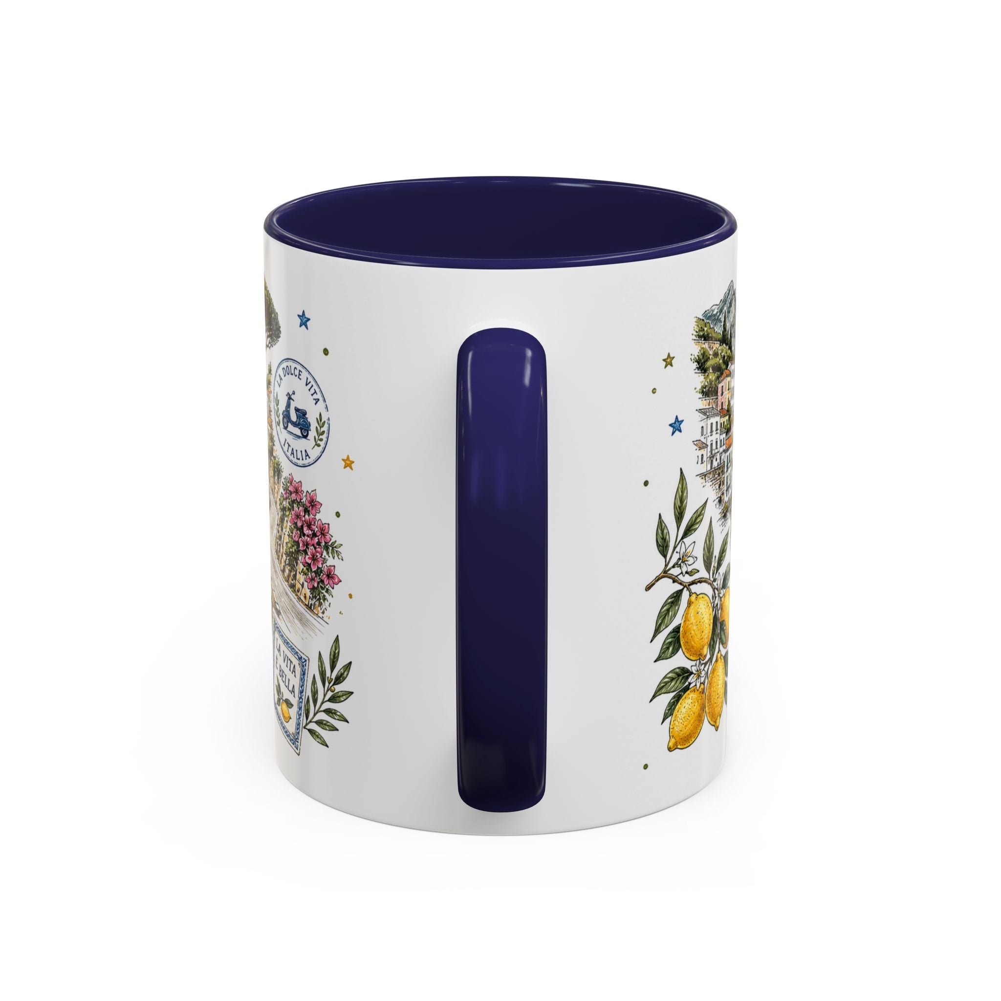 Amalfi Coast Coffee Mug | Travel Destination Souvenir Gift | Accent Color Ceramic 11oz 15oz