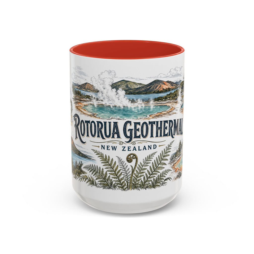 Rotorua Geothermal Mug, New Zealand Travel Souvenir, Bucket List Gift, Accent Ceramic Coffee Mug 11oz 15oz