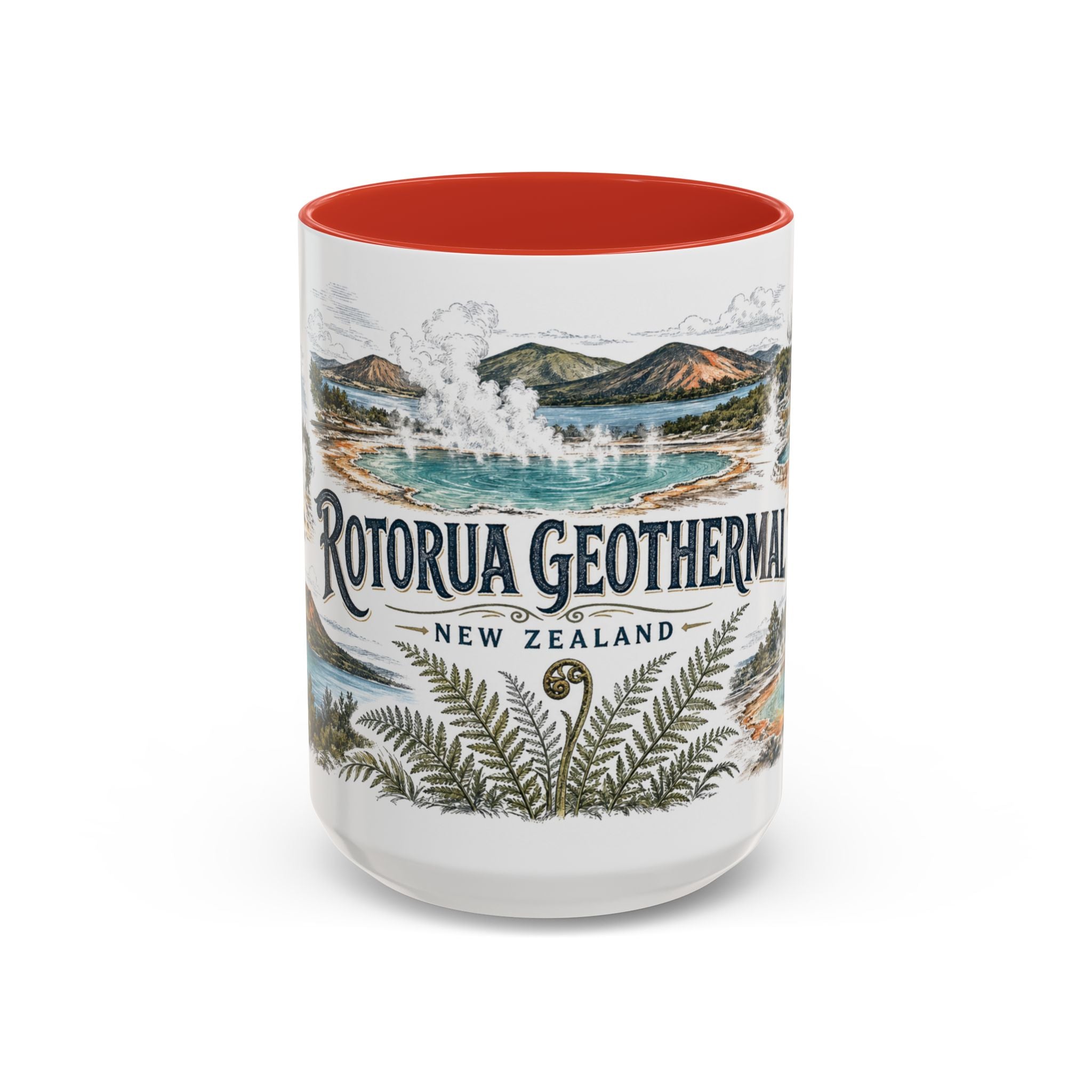 Rotorua Geothermal Mug, New Zealand Travel Souvenir, Bucket List Gift, Accent Ceramic Coffee Mug 11oz 15oz