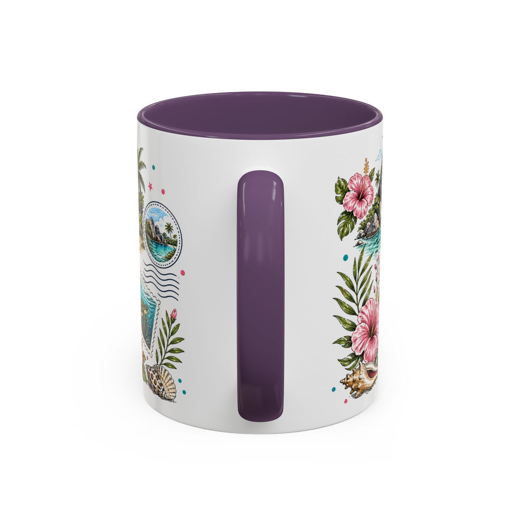 Seychelles Coffee Mug | Travel Destination Souvenir Gift | Accent Color Ceramic 11oz 15oz