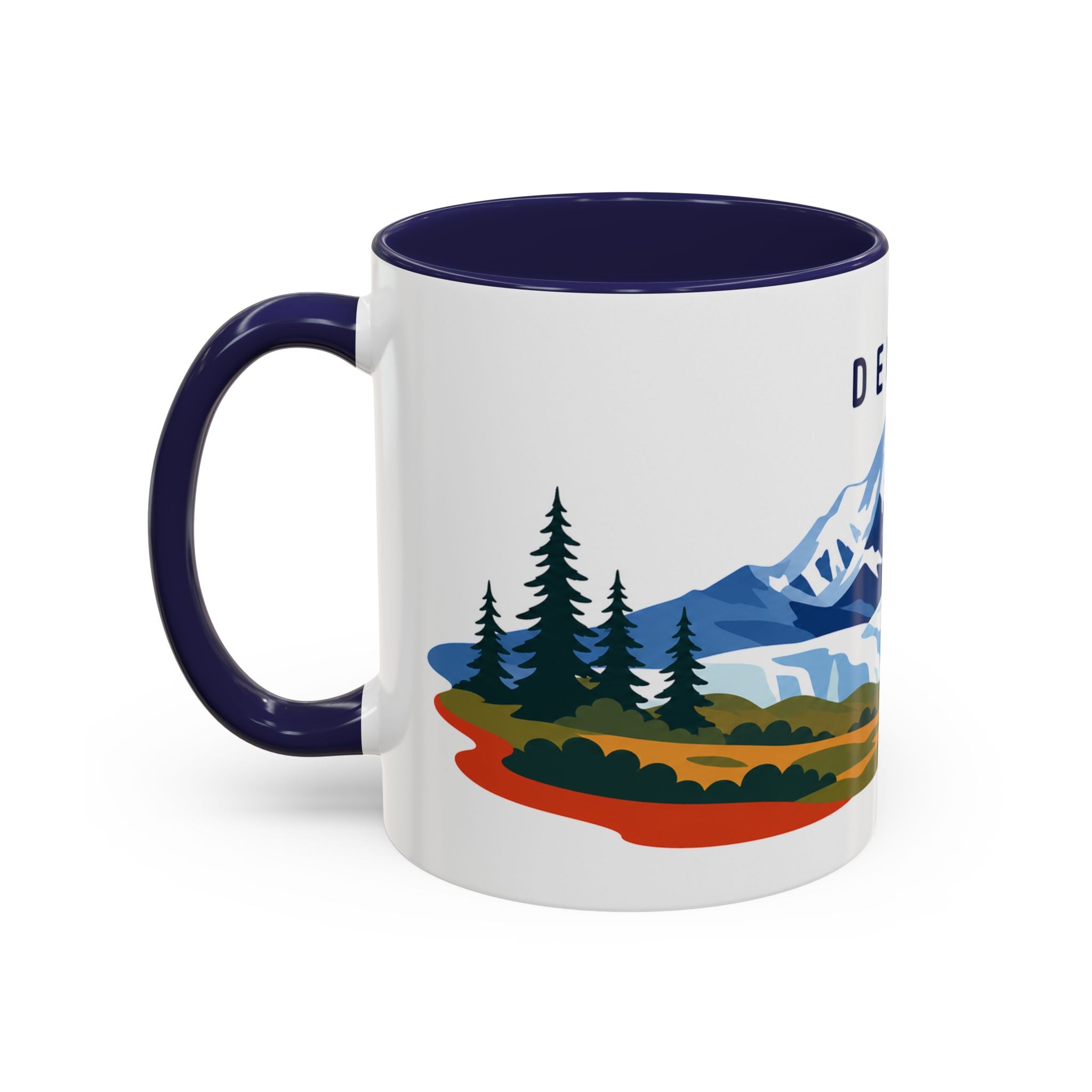 Denali Coffee Mug | Travel Destination Souvenir Gift | Accent Color Ceramic 11oz 15oz