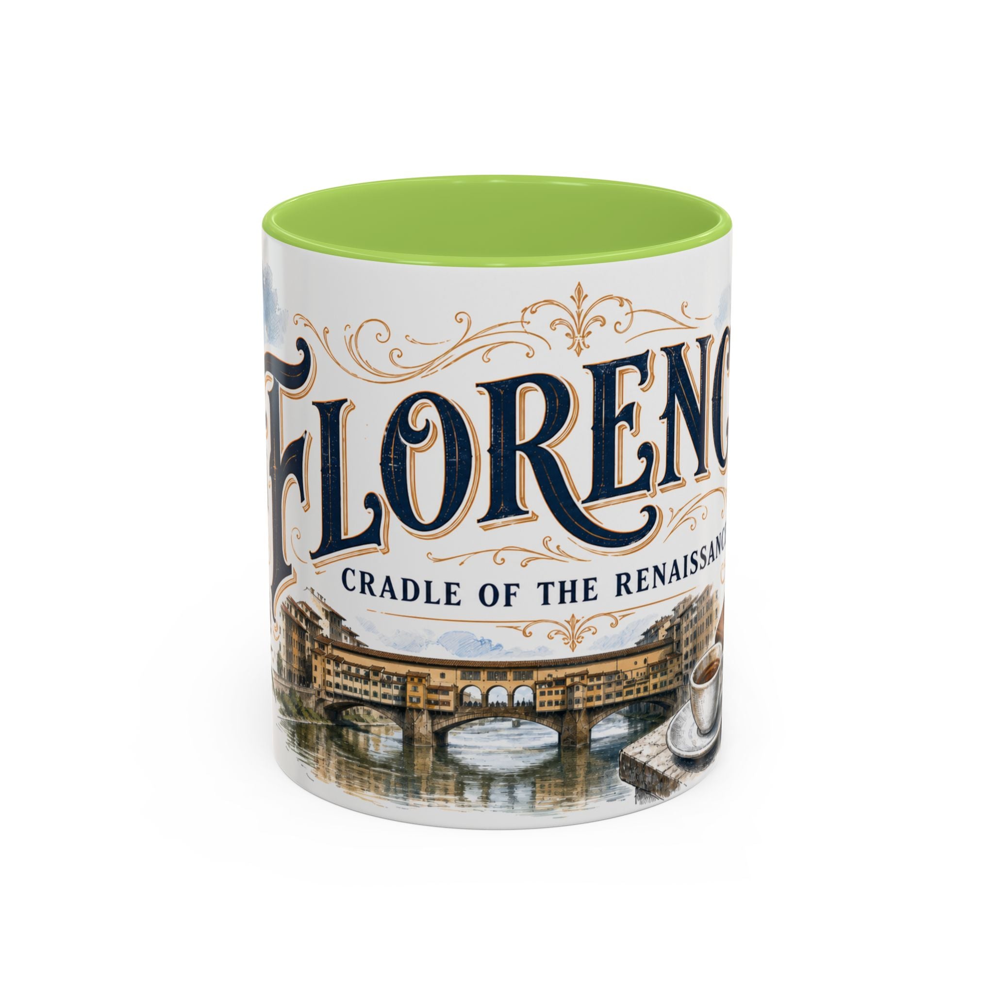 Florence Coffee Mug | Italy Travel Souvenir | Vintage Illustrated City Gift | 11 oz 15 oz Accent Mug