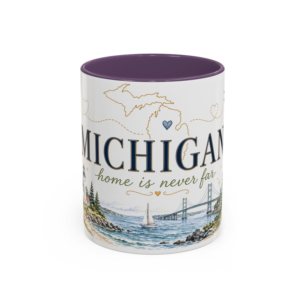 Michigan State Map Mug | Botanical Accents, Lakes Art | Homesick Gift