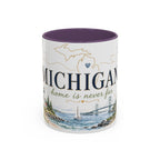 Michigan State Map Mug | Botanical Accents, Lakes Art | Homesick Gift