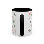 Christmas Candle Mug | Holly Wreath Watercolor Holiday Gift | Accent Cup 11oz 15oz