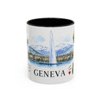 Geneva Illustrated Travel Mug | City Souvenir Accent Coffee Mug | 11oz 15oz Ceramic Cup