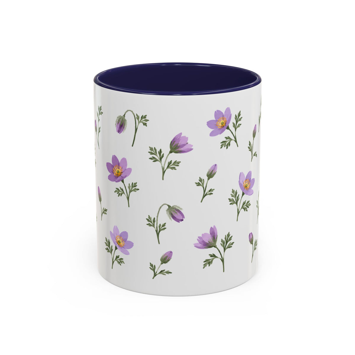 South Dakota Pasque Flower Mug, State Flower Floral Coffee Cup, 11oz Botanical Gift