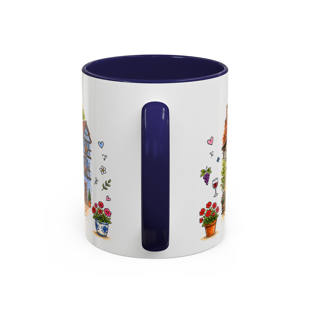 Kaysersberg Illustrated Travel Mug | France Souvenir Accent Coffee Mug | 11oz 15oz Ceramic Cup