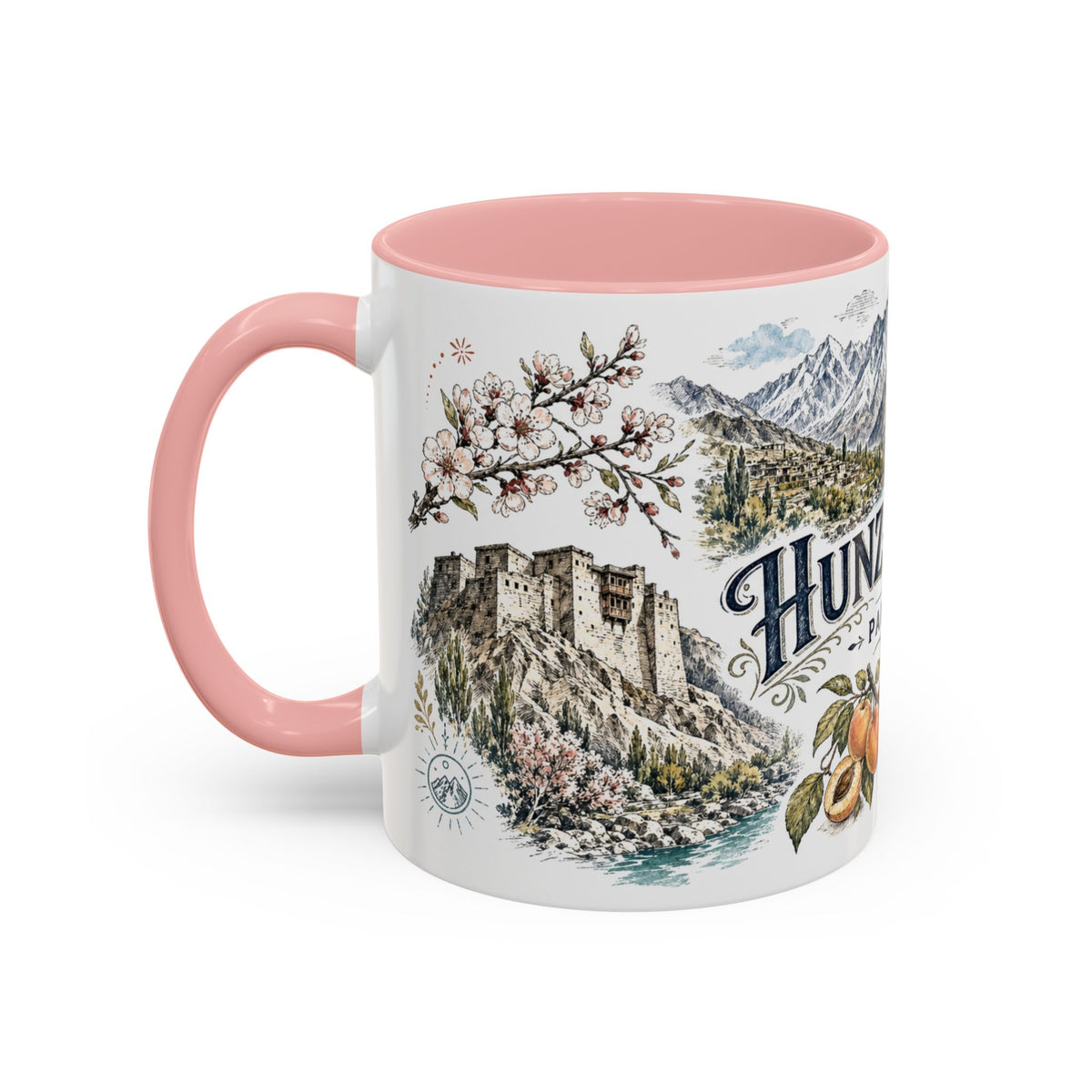 Hunza Valley Mug, Pakistan Travel Souvenir, Bucket List Gift, Accent Ceramic Coffee Mug 11oz 15oz