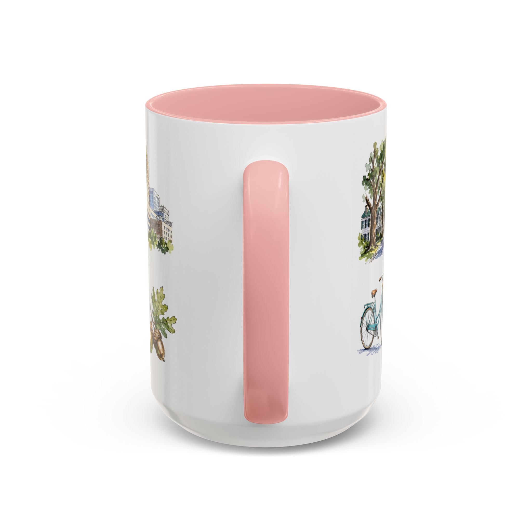 Raleigh Illustrated Travel Mug | City Souvenir Accent Coffee Mug | 11oz 15oz Ceramic Cup