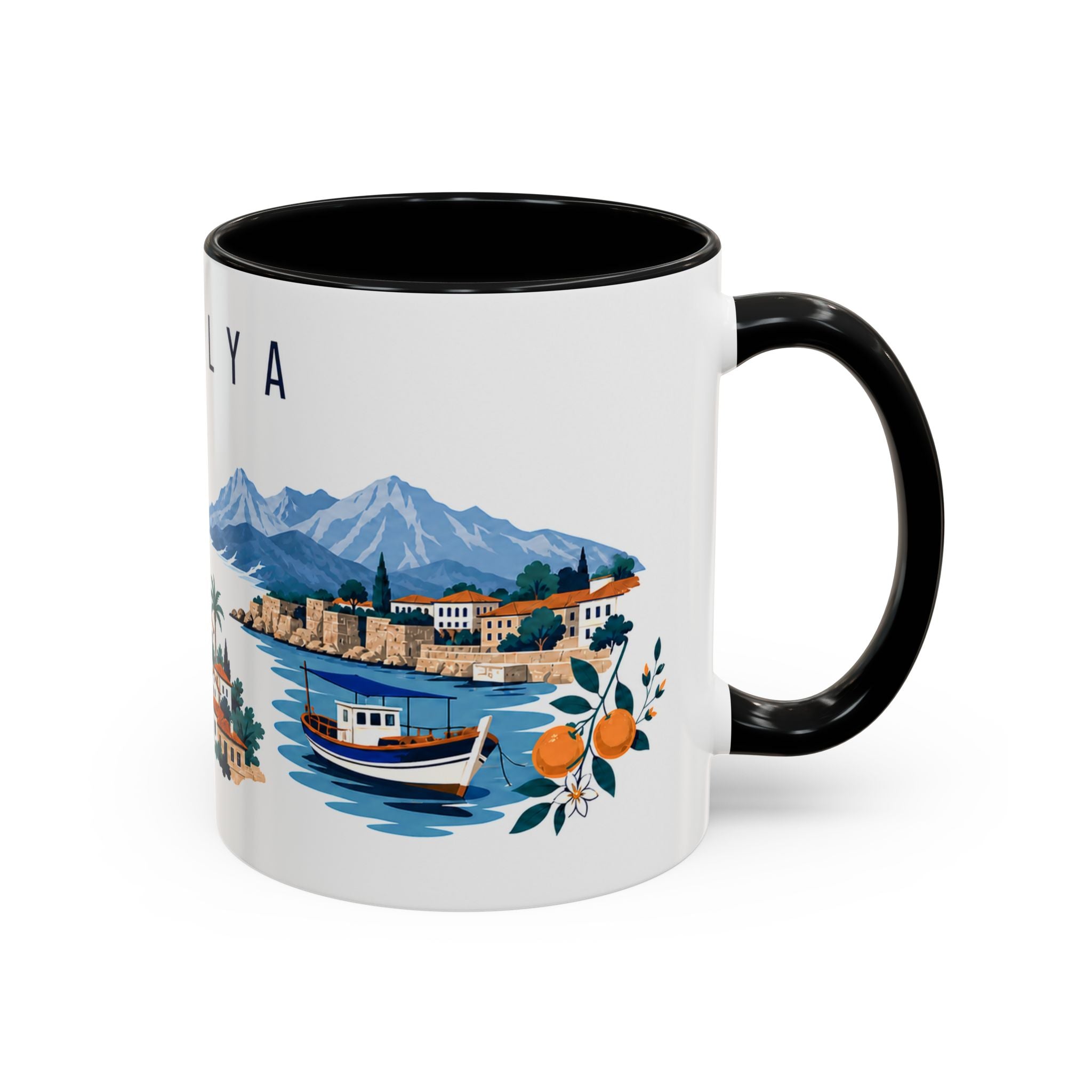 Antalya Coffee Mug | Turkey Travel Souvenir | Porcelain Decal City Gift | 11oz 15oz Accent Mug