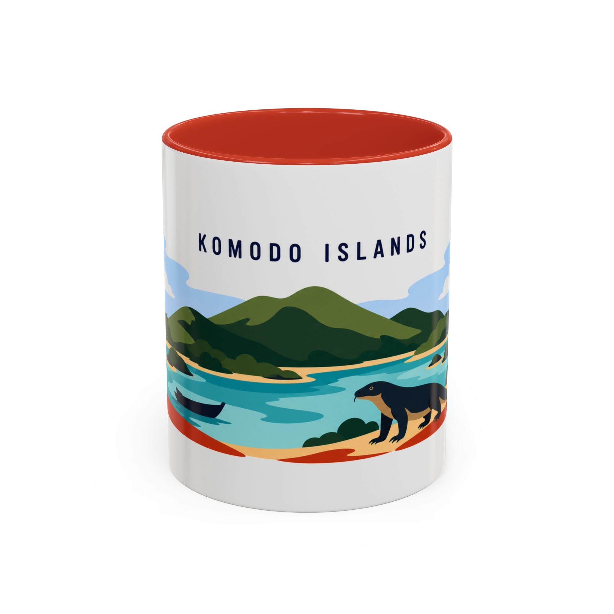 Komodo Islands Coffee Mug | Travel Destination Souvenir Gift | Accent Color Ceramic 11oz 15oz