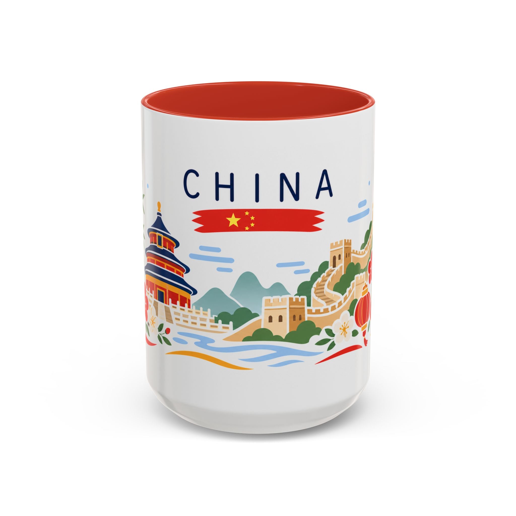 China Coffee Mug | Travel Souvenir Accent Mug | Country Gift Ceramic Cup 11oz 15oz