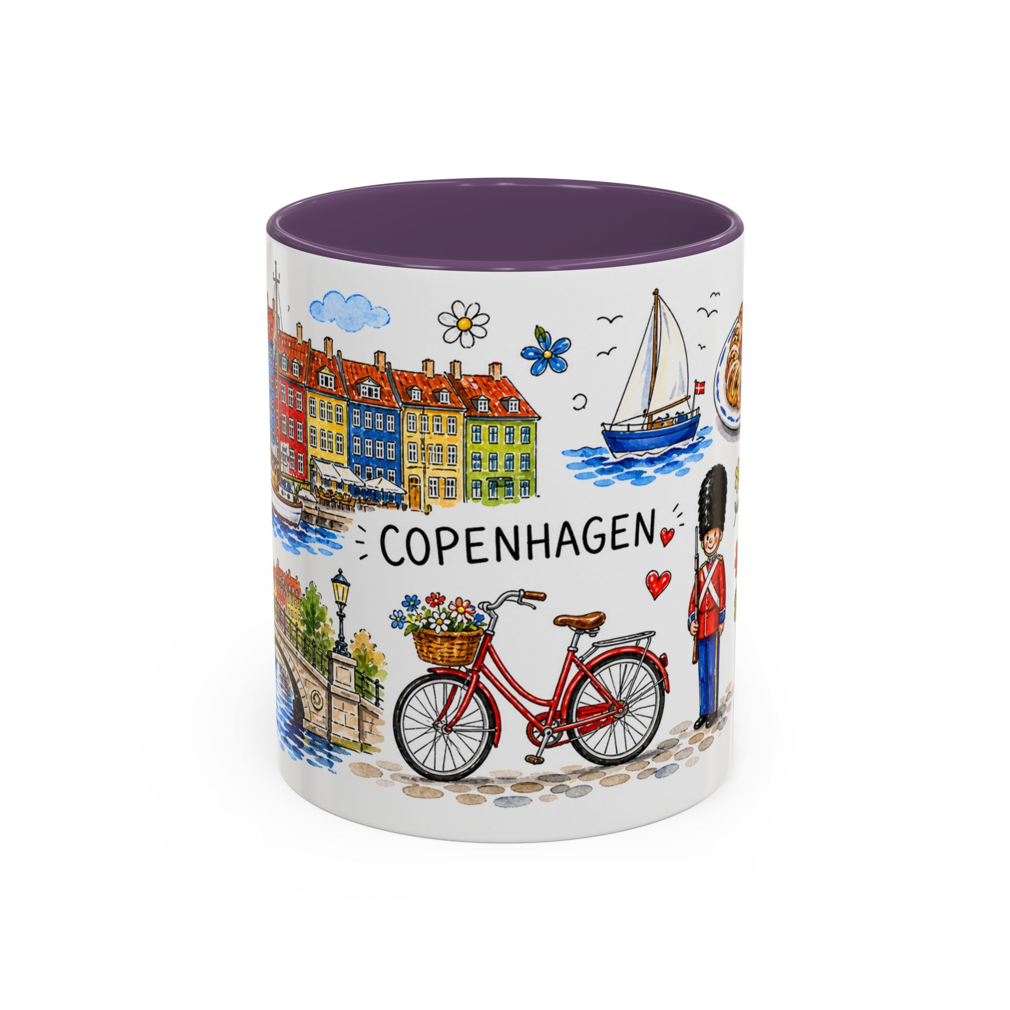 Copenhagen Travel Mug | European City Souvenir Accent Coffee Mug | 11oz 15oz Ceramic Cup