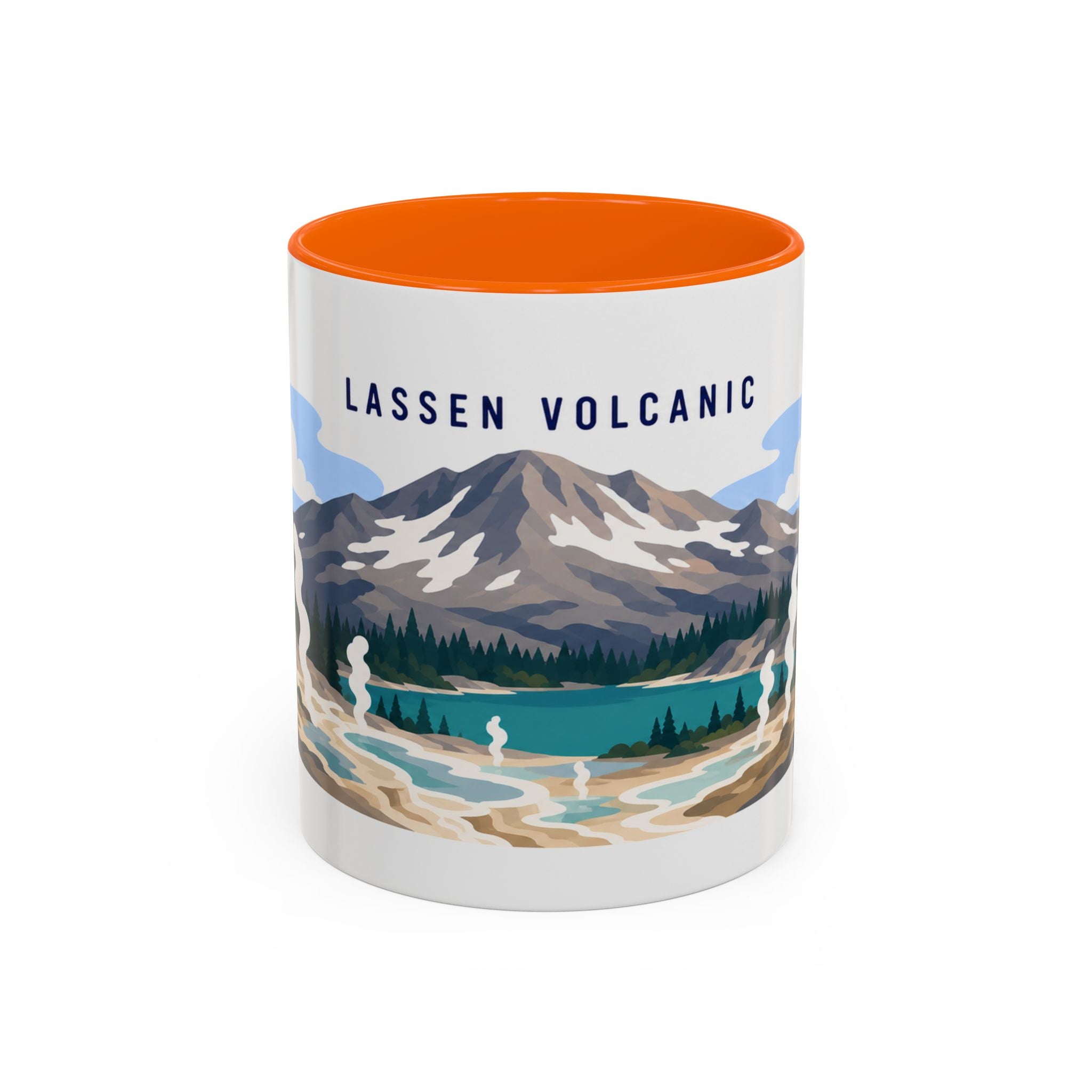 Lassen Volcanic National Park Coffee Mug | Solid Color Block Park Souvenir | 11oz 15oz Accent Mug