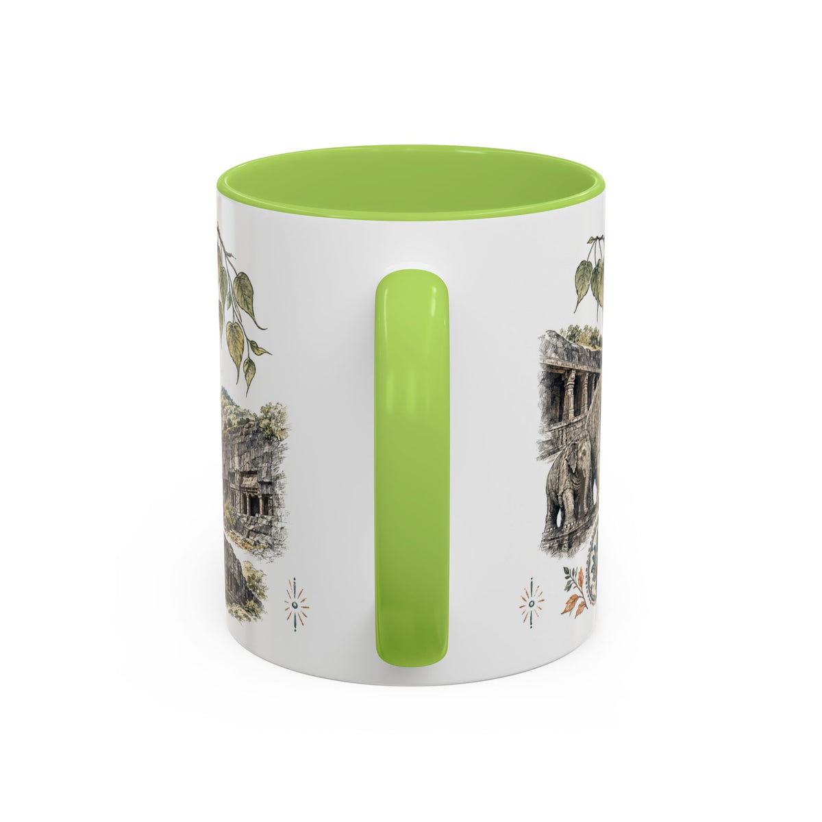 Ellora Caves Mug, India Travel Souvenir, Bucket List Gift, Accent Ceramic Coffee Mug 11oz 15oz