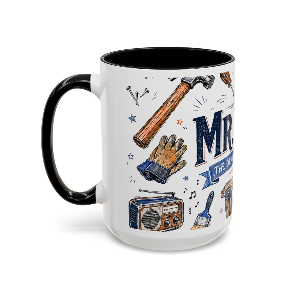 Mr Fix It Coffee Mug | Father's Day Gift for Dad | Accent Color Ceramic 11oz 15oz