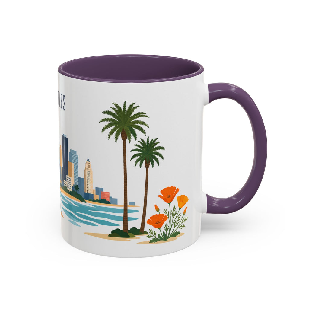 Los Angeles Coffee Mug | United States Travel Souvenir | Porcelain Decal City Gift | 11oz 15oz Accent Mug
